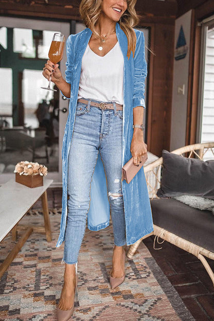 LP | Cappotto lungo di velluto alla moda