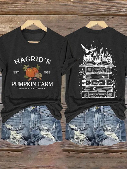 Women's Hagrid’s Pumpkin Patch Print Casual T-Shirt artswardrobe