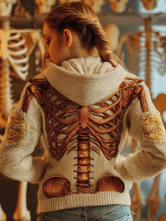 Vintage Halloween Human Anatomy Art Realistic Hooded Sweater artswardrobe