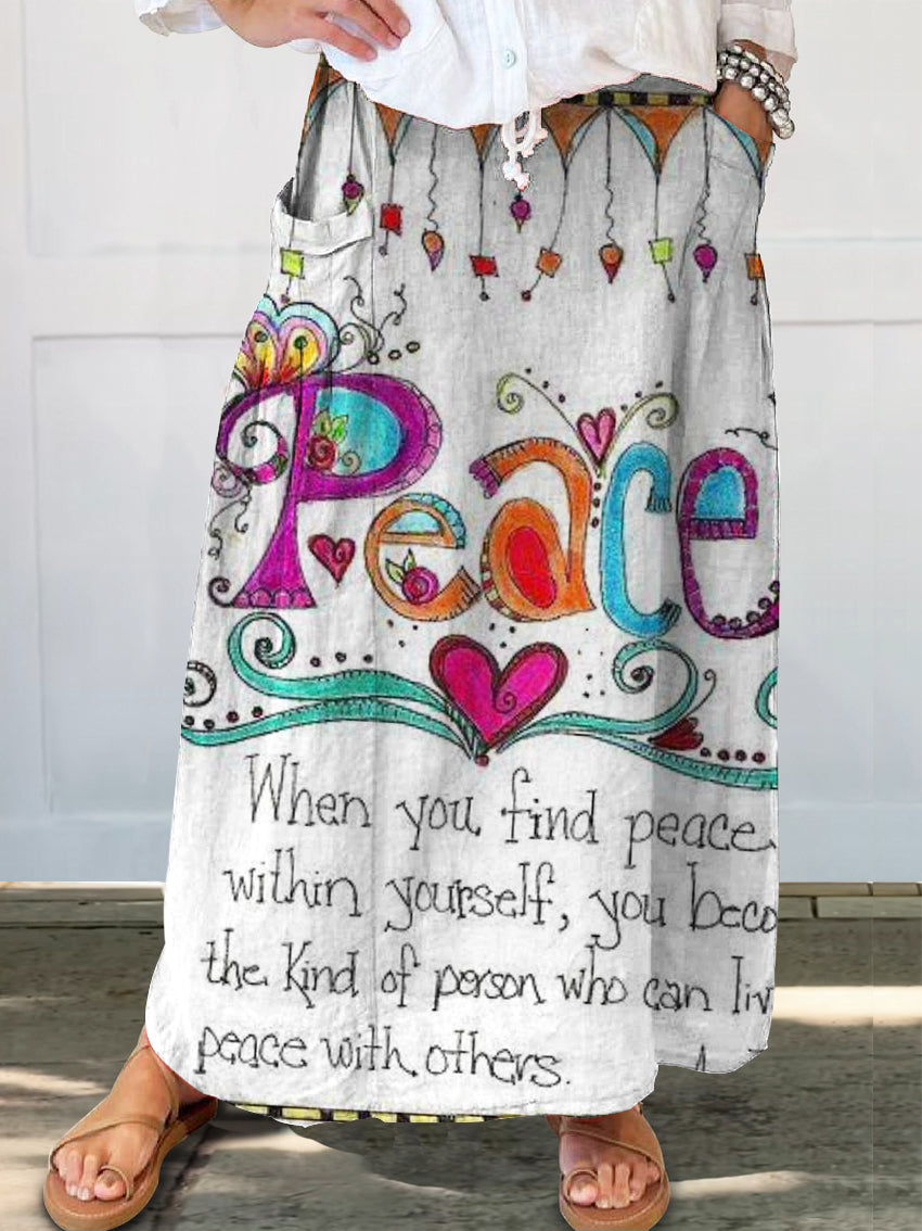 Women's Art Painting Hippie Print Skirt