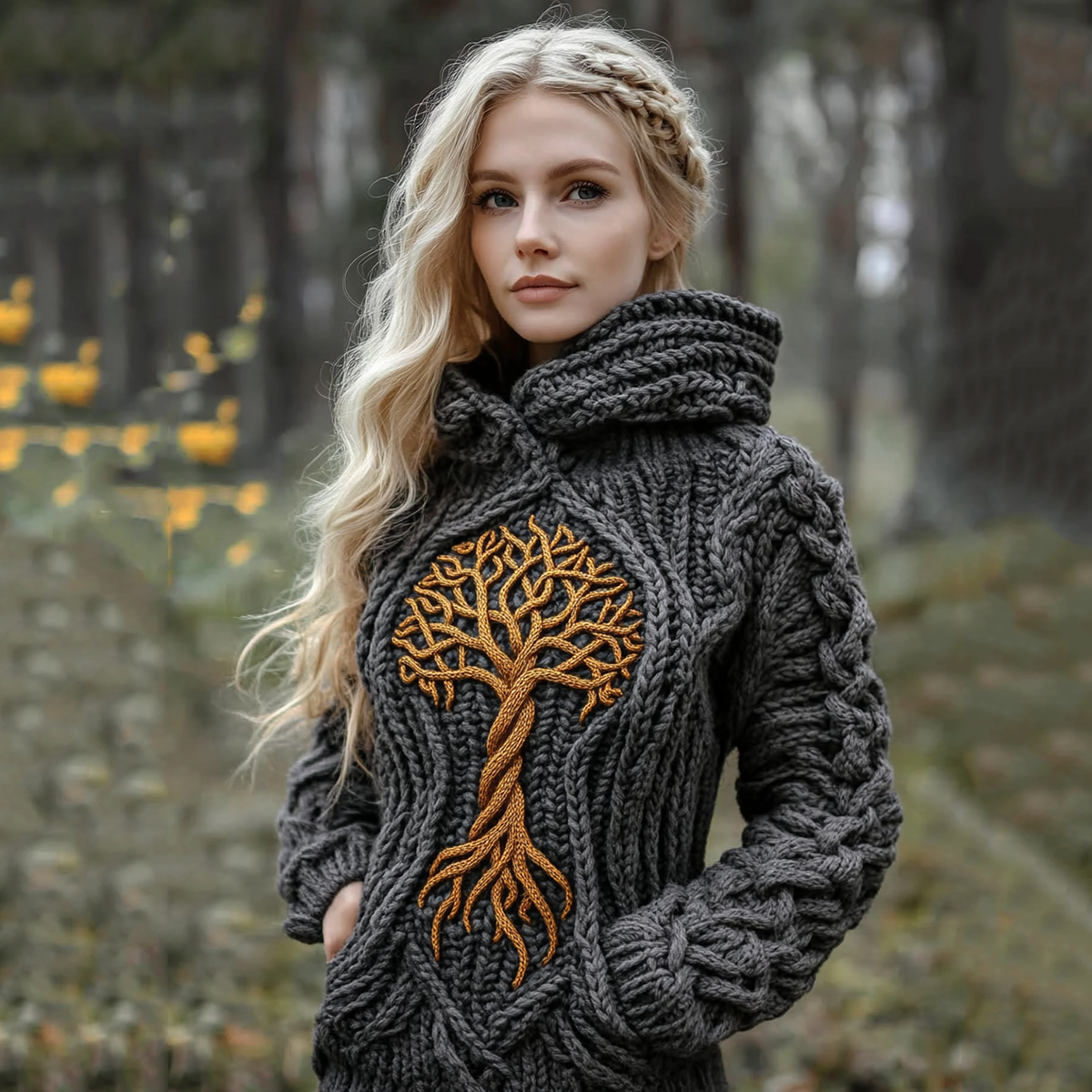 Women's Viking Tree Of Life Celtic Hooded Sweater artswardrobe