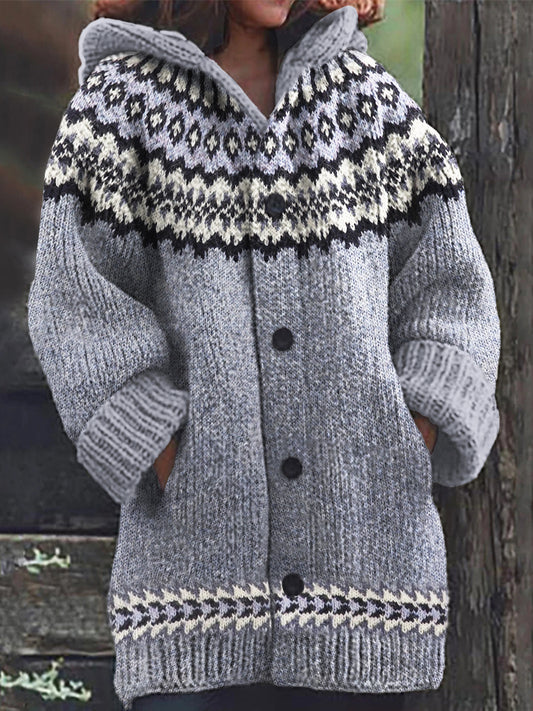 Classic Women's Iceland Style Sweater Cardigan elevenforest