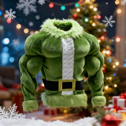 Men's Santa Claus Color Block Cosplay Plush Sweatshirt artswardrobe