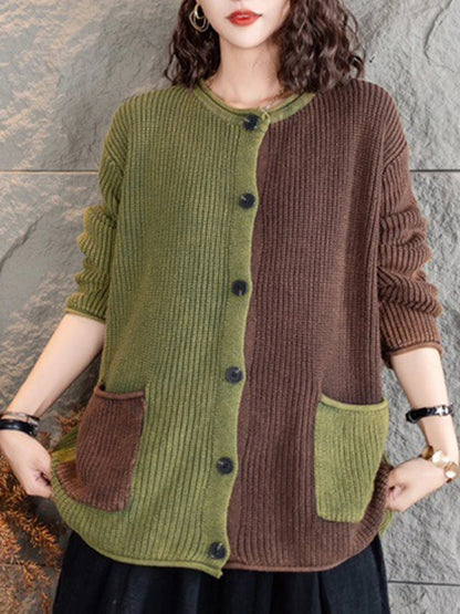 LP | Elegante cardigan in maglia con sfumature di colore e bottoni