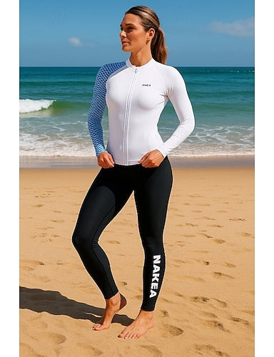 2 Piece Rash Guard Swimsuit Pants Surfing Shirt Stripes Upf50+ Breathable Long Sleeve Diving Suit Surfing Canoeing Snorkeling Winter
