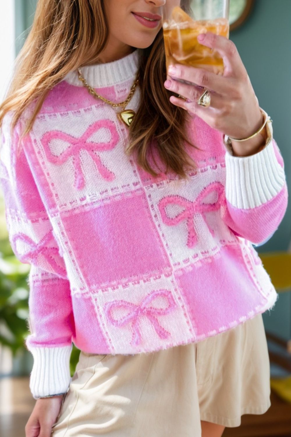 Geraldine® | Long-sleeved sweater with bow and crew neck