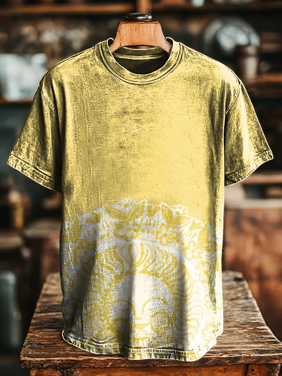 Cartoon Sun Sunshine Vintage Art Print Casual T-shirt For Men And Wome