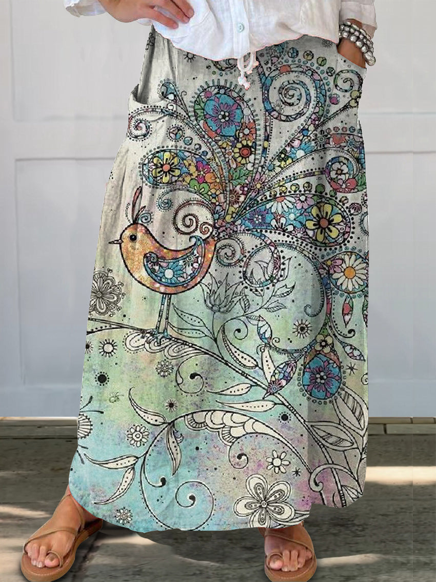 Women's Art Painting Hippie Print Skirt