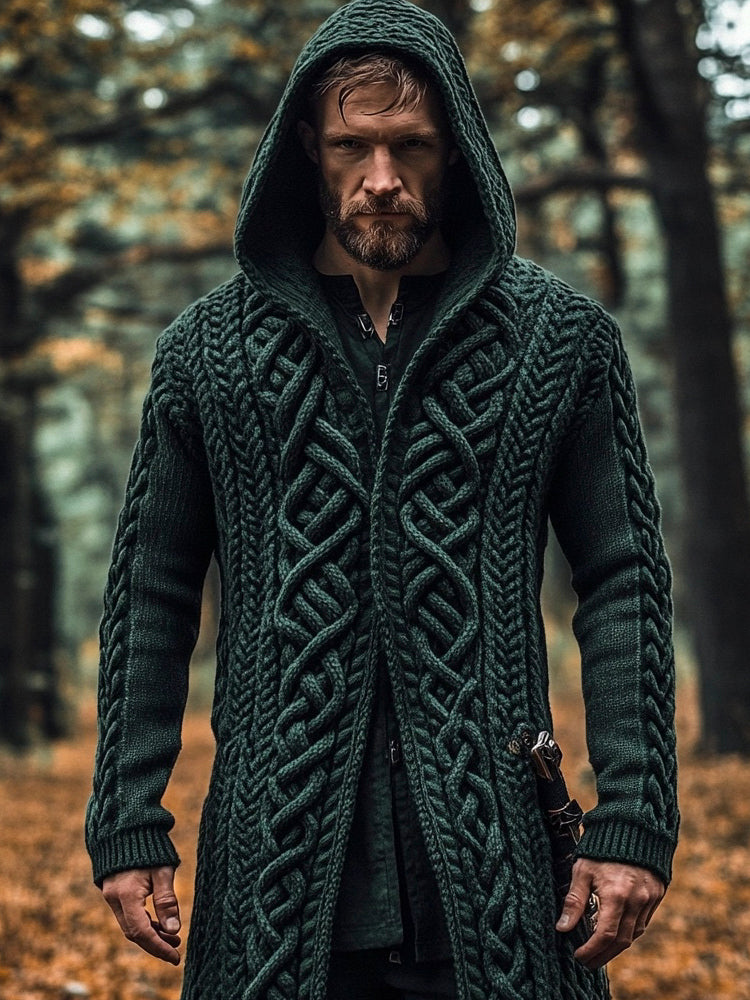 Celtic Totem Pattern Men's Hooded Jacket artswardrobe