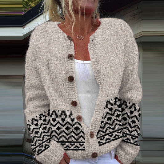 Vintage Ethnic Graphic Knitted Cozy Sweater Cardigan elevenforest
