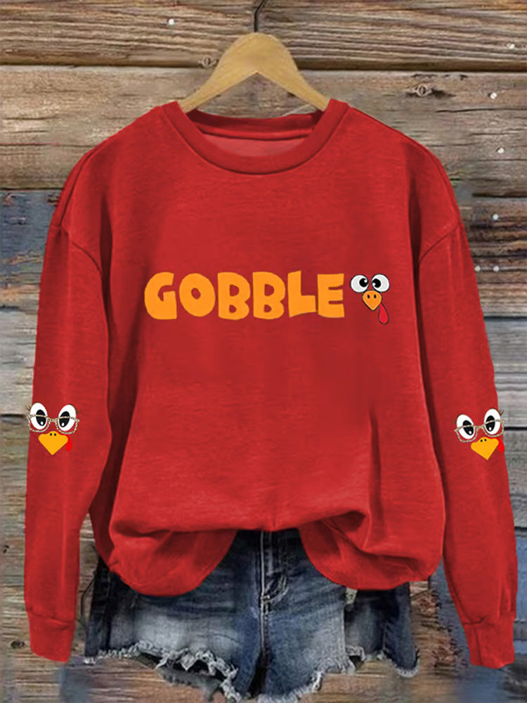 Comstylish Women's Thanksgiving Day Cute Turkey Fall Thanksgiving Causal Sweatshirt