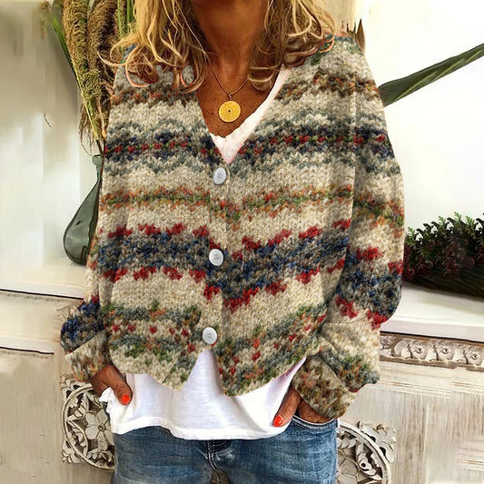Vintage Icelandic Tribal Style Knitted Warm Sweater Cardigan elevenforest