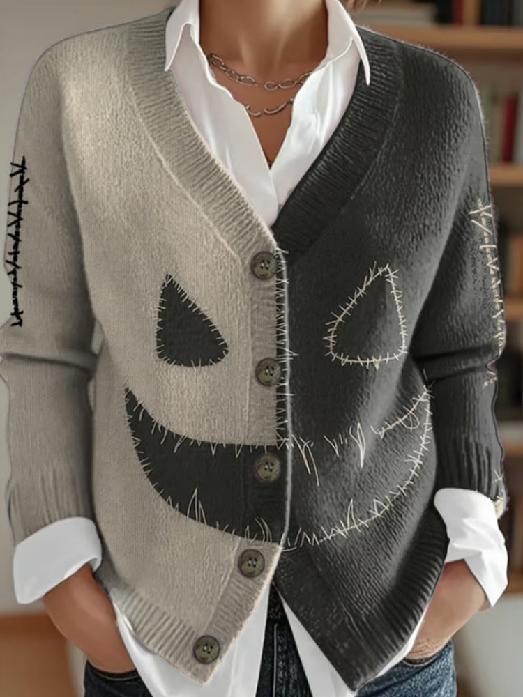 Women's Halloween Contrasting Vintage Cardigan elevenforest