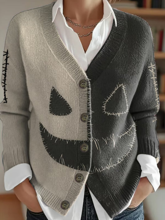 Women's Halloween Contrasting Vintage Cardigan elevenforest