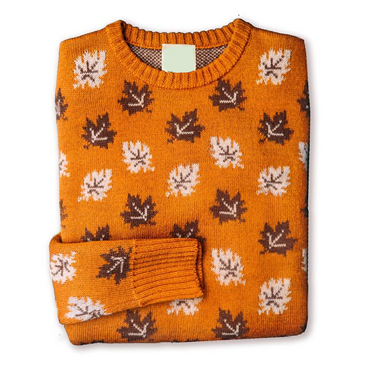Thanksgiving Autumn Pumpkin Embroidery Art Print Knitted Pullover Comfort Sweater artswardrobe