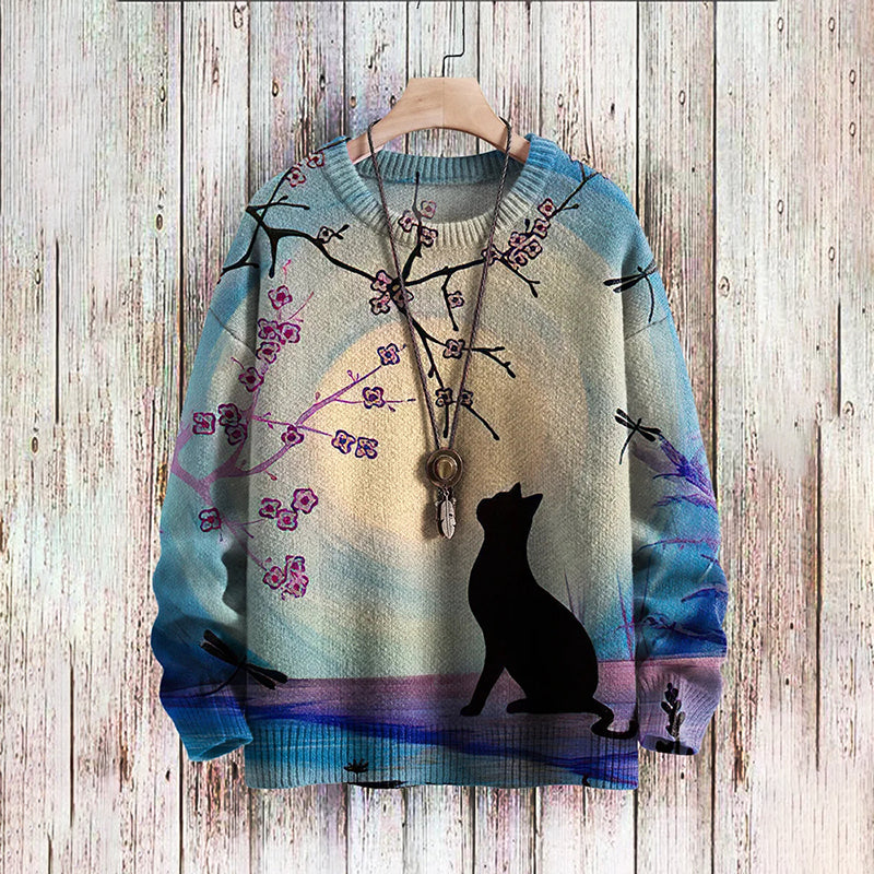 Vintage Cat Art Print Classic Sweater elevenforest