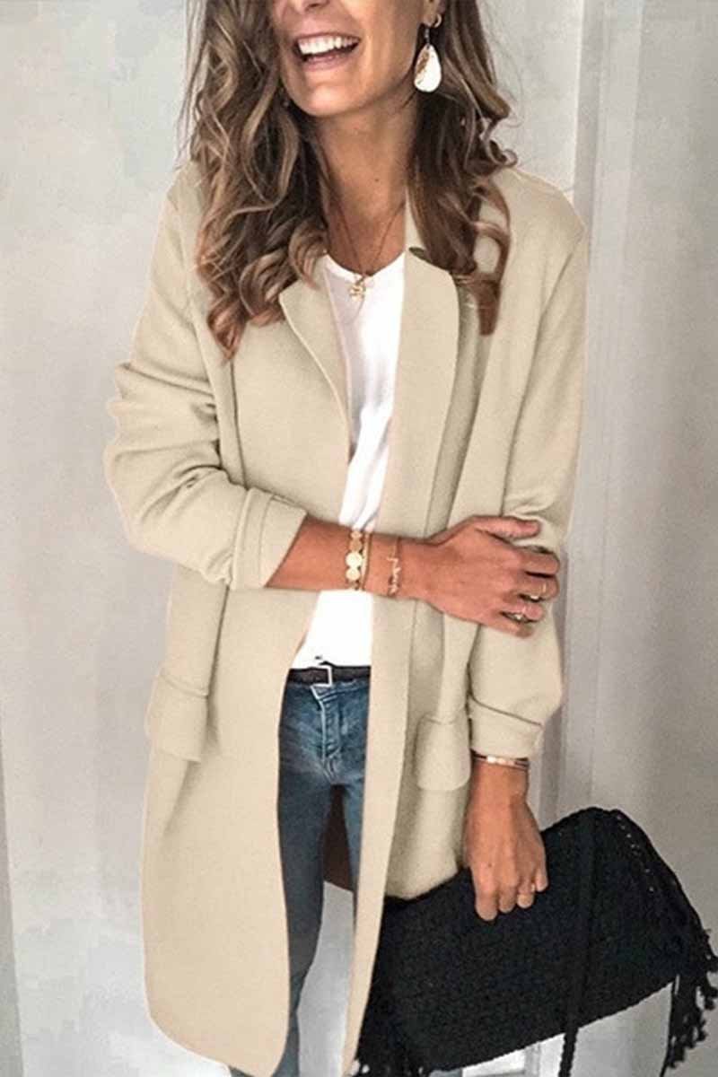 Chicindress Solid Color Long Sleeve Blazer
