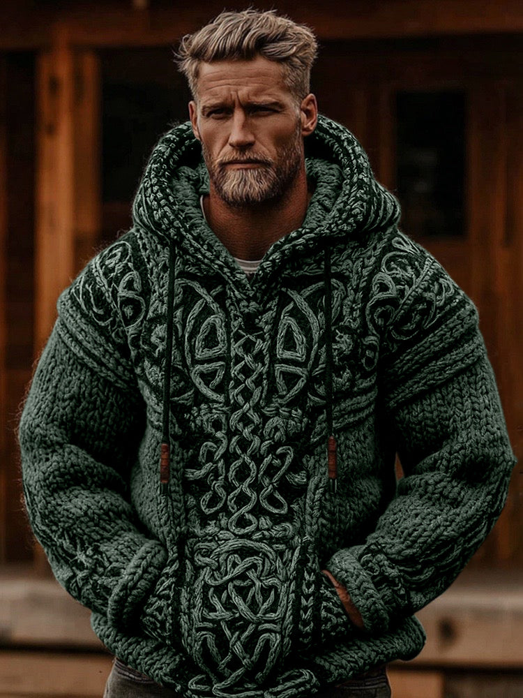 Men's Viking Celtic Knot Cozy Casual Hooded Sweater artswardrobe