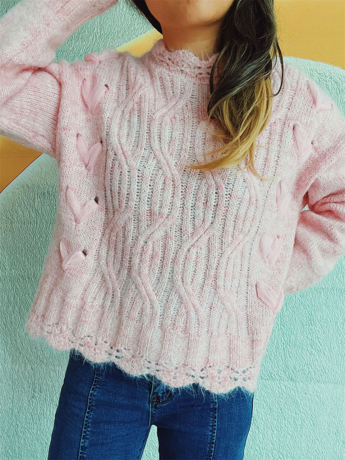 Gabriella® | Long-sleeved sweater with dropped shoulders and a wavy hem