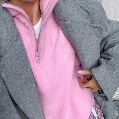 LP | Maglia in pile con mezza zip