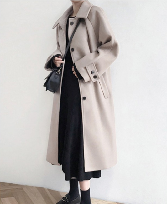 Chic Solid Woolen Coat