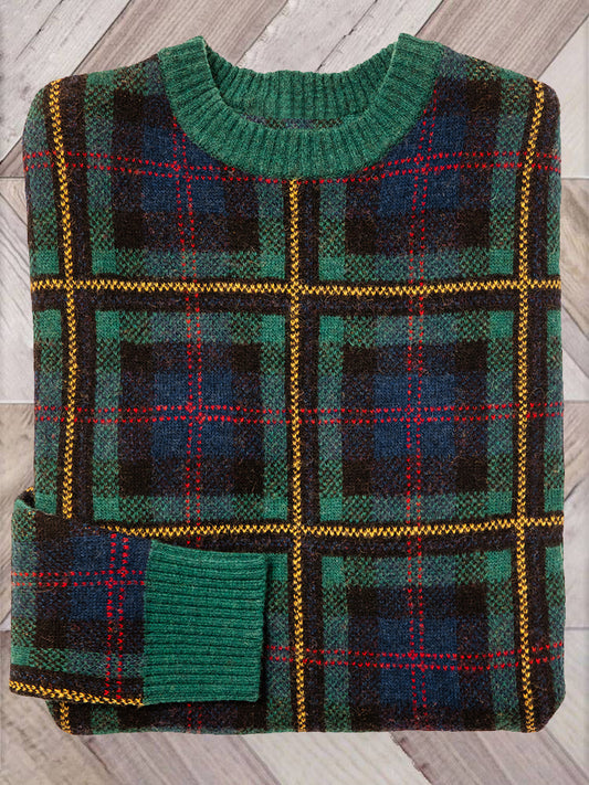 Vintage Plaid Cozy Knit Sweater elevenforest