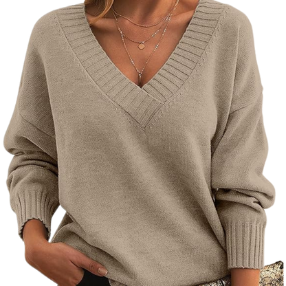 Sarah® | Classic cashmere V-neck sweater
