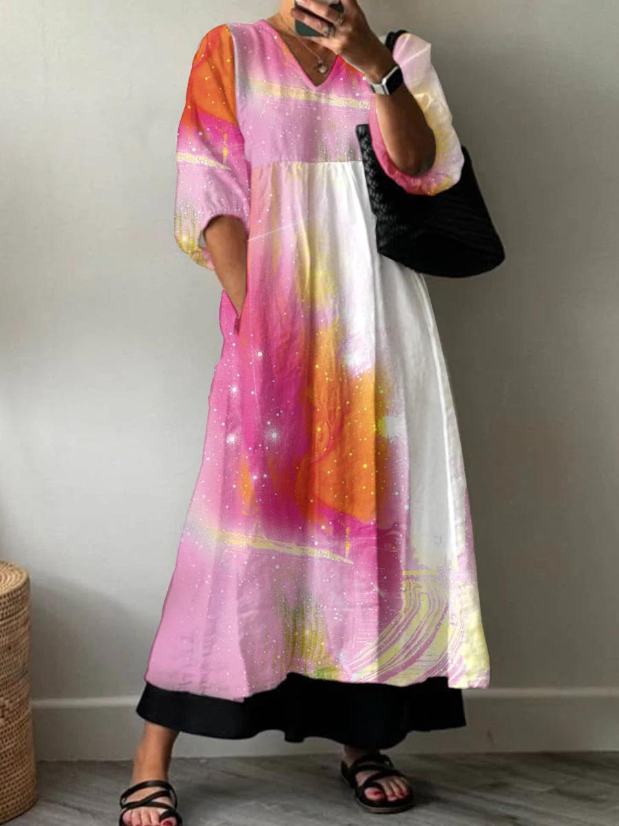 Women's Resort Style Patterned Cotton Dress