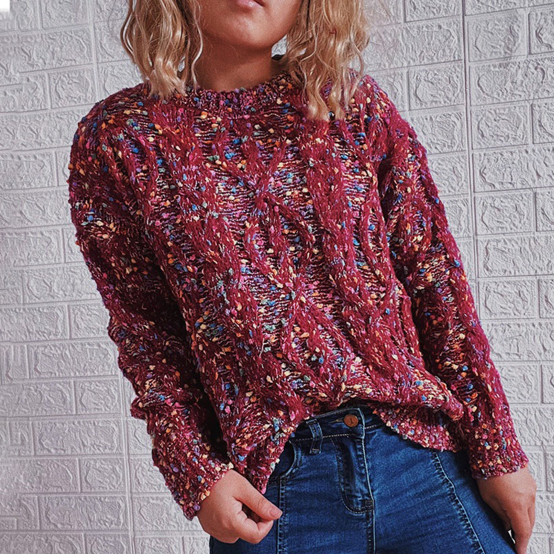 Vintage Long Sleeve Heathered Sweater elevenforest