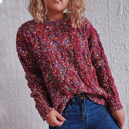 Vintage Long Sleeve Heathered Sweater elevenforest