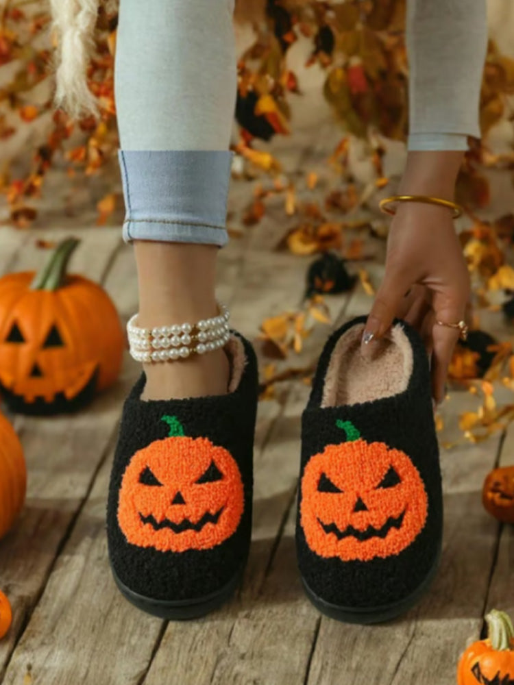 Women's Casual Halloween Pumpkin Home Indoor Slippers artswardrobe