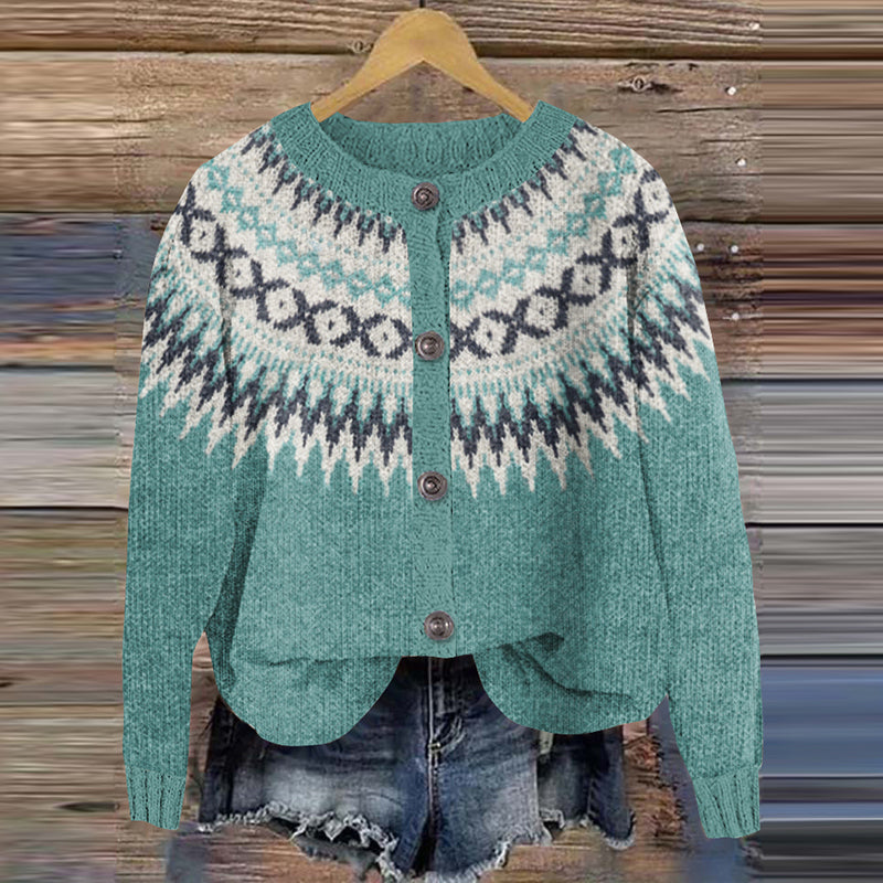 Vintage Fairman Island Knit Jacquard Sweater Cardigan elevenforest