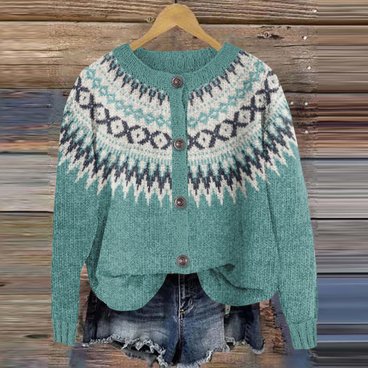 Vintage Fairman Island Knit Jacquard Sweater Cardigan elevenforest