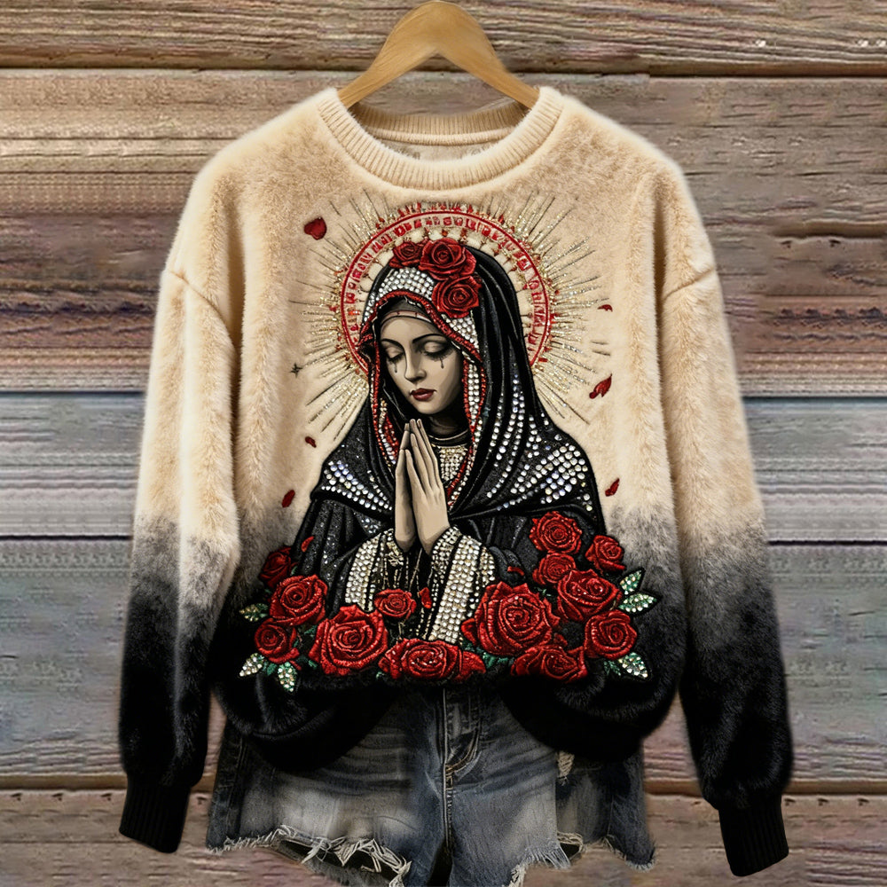 Comstylish Christmas Faith Goddess Design Women's Flannel Sweatshirt