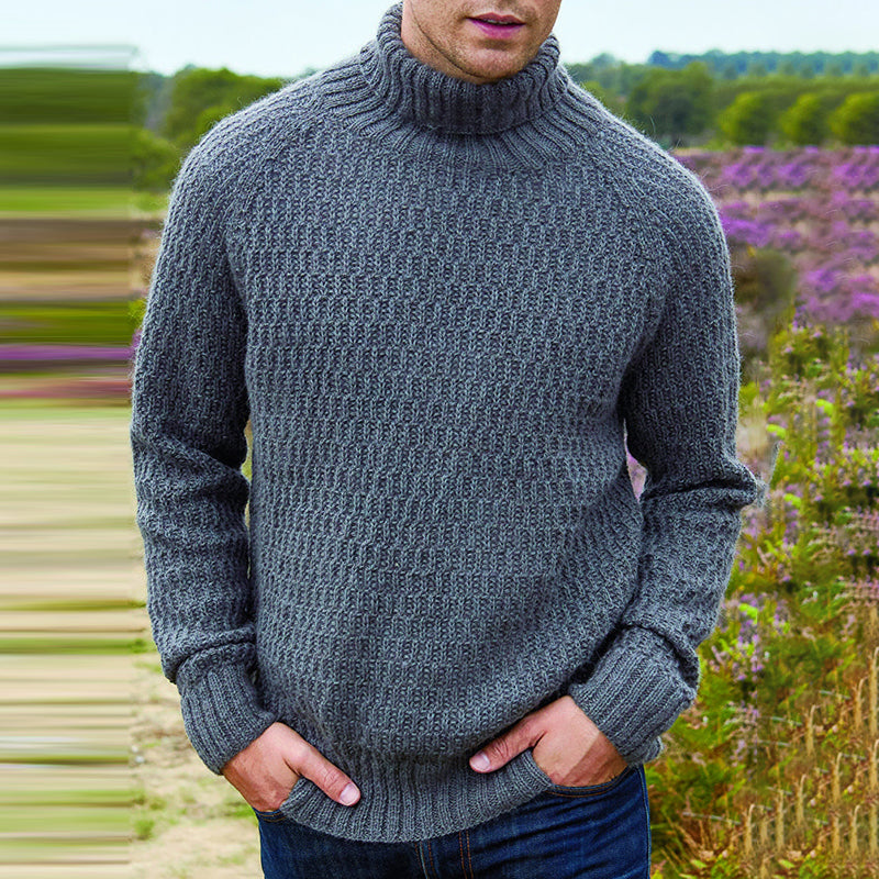 Men's Vintage Jacquard Knit Wool Turtleneck Sweater elevenforest