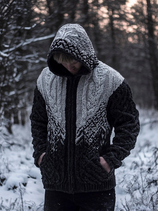 Viking Gradient Men's Hooded Sweater Jacket artswardrobe