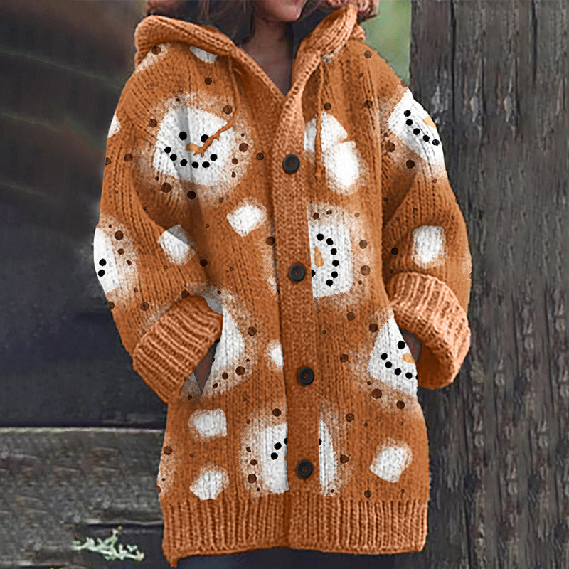 Christmas Snowman Knitted Cardigan Sweater elevenforest