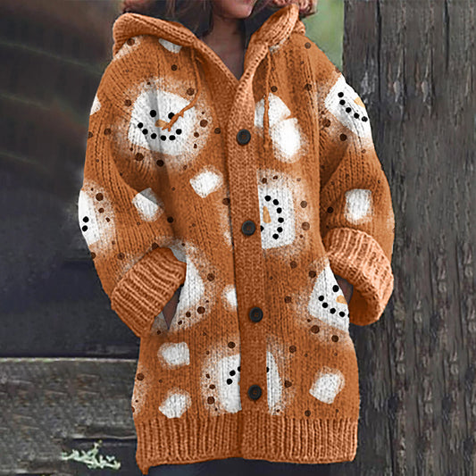 Christmas Snowman Knitted Cardigan Sweater elevenforest