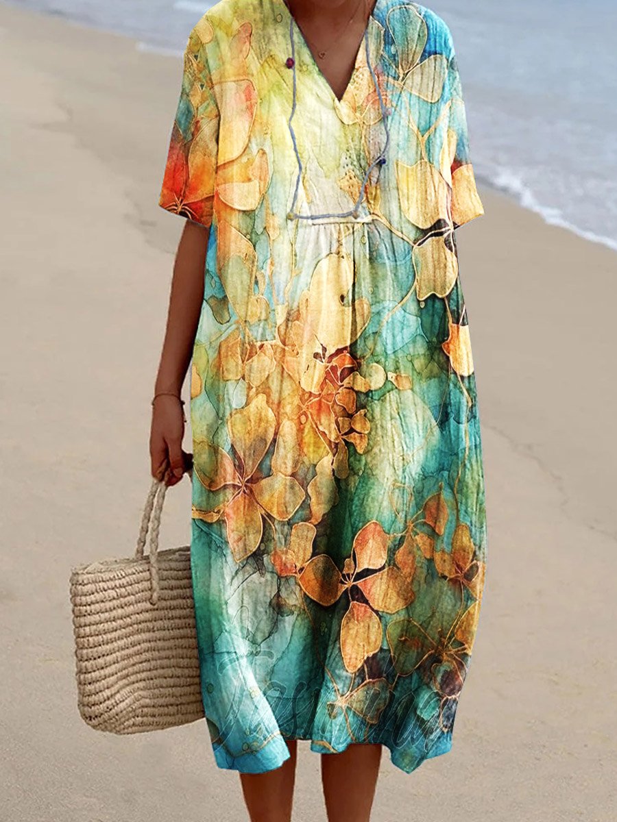 Women's Flowers Art Comfortable Casual Resort Dress