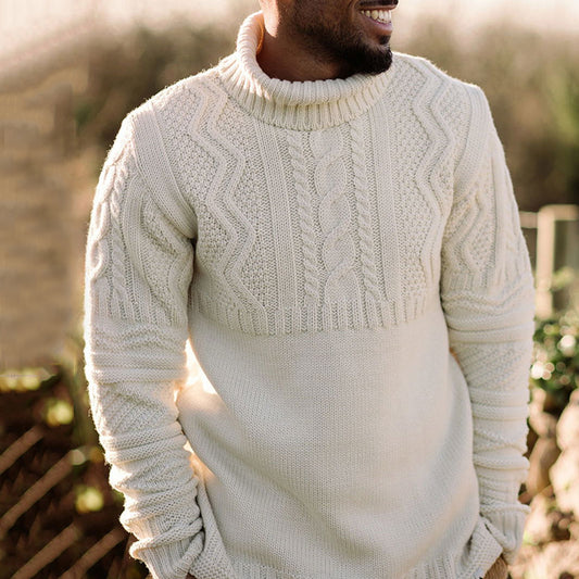 Men'S Vintage Cropped Knit Fisherman Sweater elevenforest