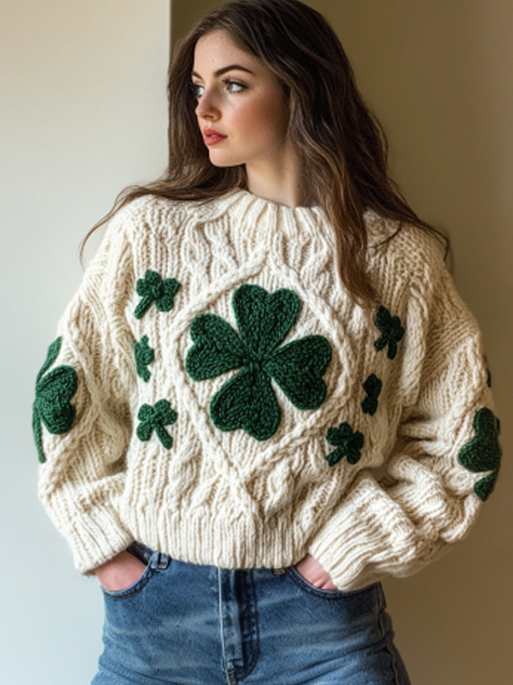 Women's Casual Vintage St. Patrick's Day Knit Sweater artswardrobe