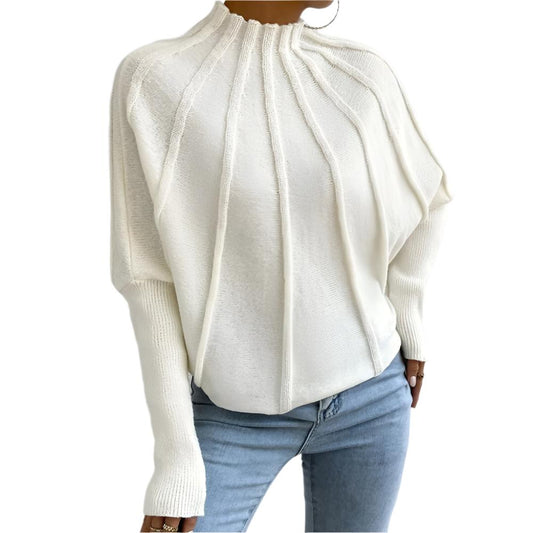 Marina® | White, stylish knitted sweater for women