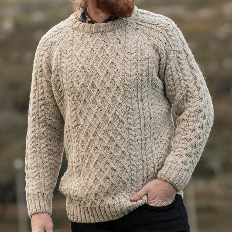 Men's Donegal's Crew Neck Aran Sweater artswardrobe