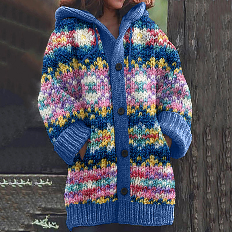 Vintage Geometric Striped Pattern Women's Sweater artswardrobe