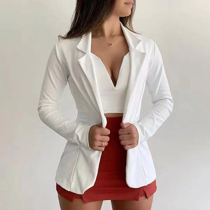 Classic Buttons Fashion Solid Color Slim Blazer