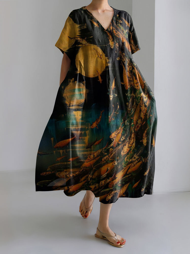 Arowana Playing Pattern Women'S Dress