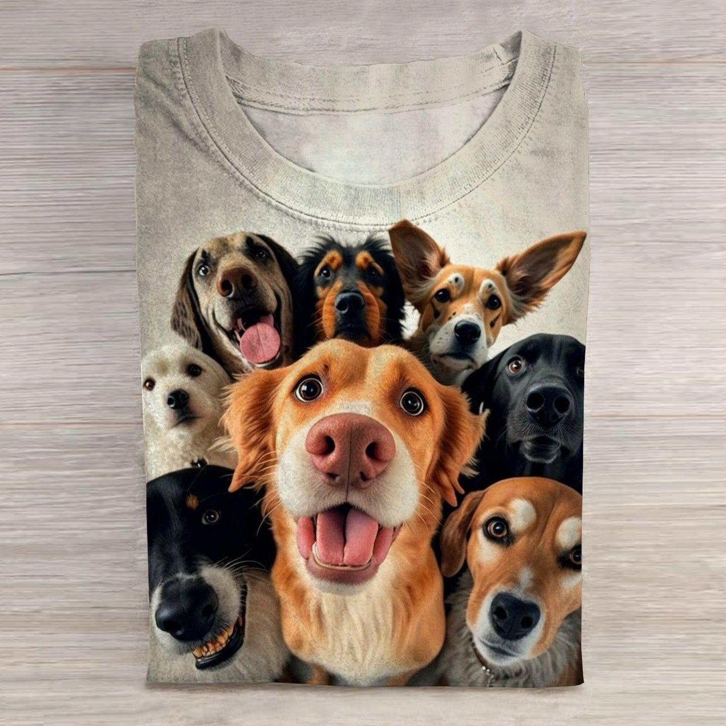 Comstylish Funny Dog Print Short Sleeve T-Shirt
