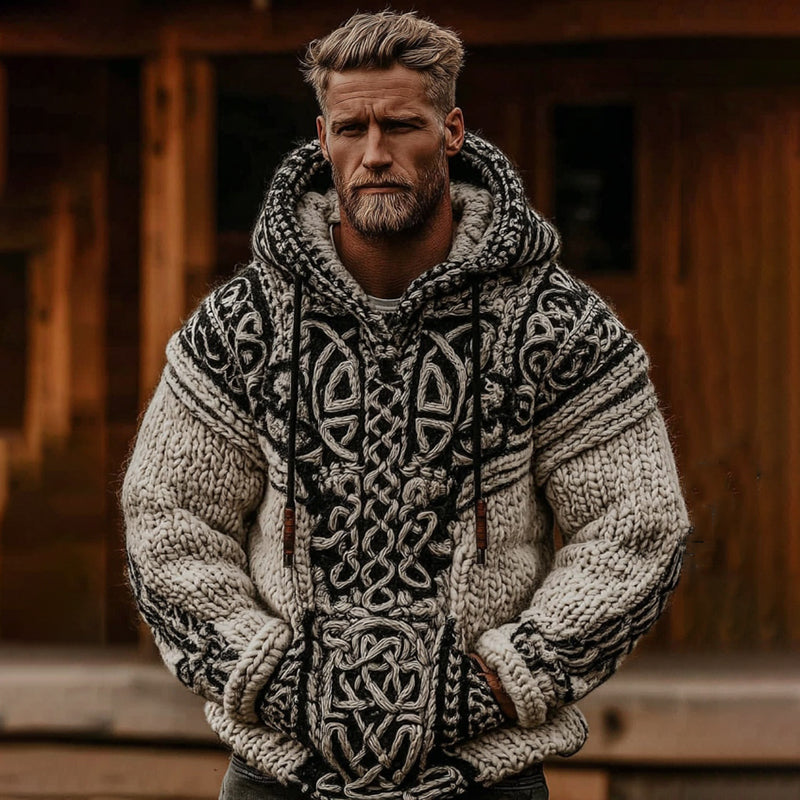 Men's Viking Celtic Knot Cozy Casual Hooded Sweater artswardrobe