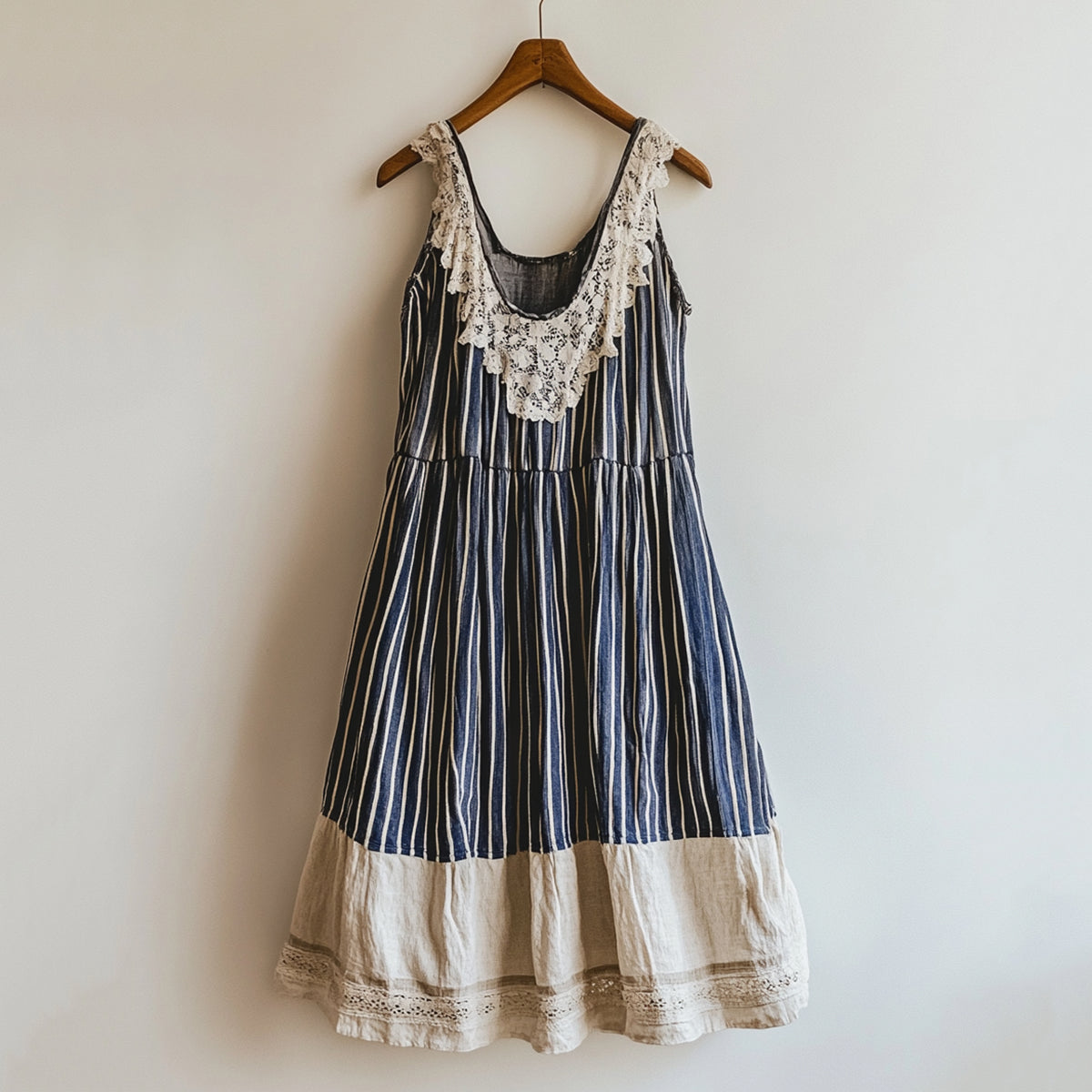 Retro Bohemian Striped Casual Dress artswardrobe