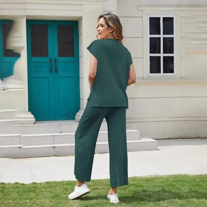 LP | MW - Elegante set due pezzi con pantaloni larghi e T-shirt